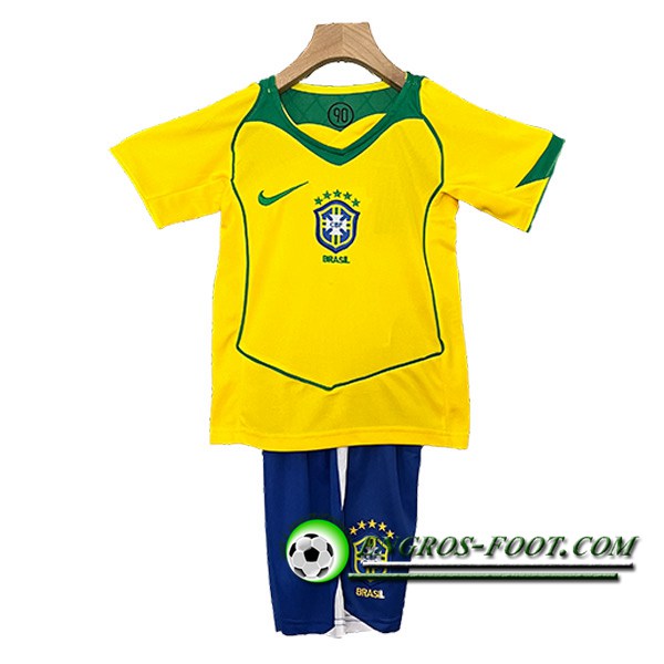 Maillot de Foot Bresil Retro Enfant Domicile 2000