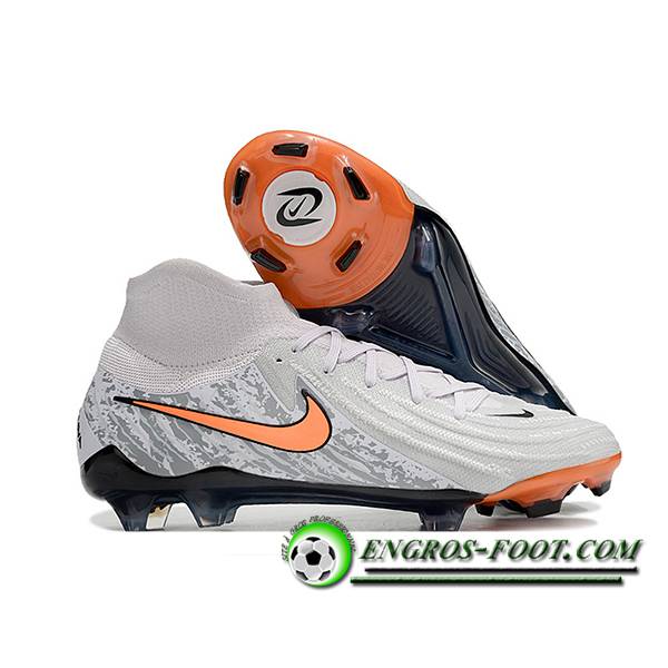 Nike Chaussures de Foot Phantom Luna Elite NU FG Blanc/Orange/Gris