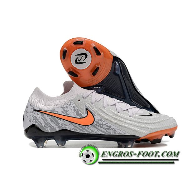 Nike Chaussures de Foot Phantom Luna Elite NU FG Blanc/Orange/Gris