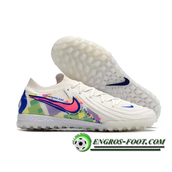 Nike Chaussures de Foot Phantom GX II Elite TF Blanc/Vert/Pourpre