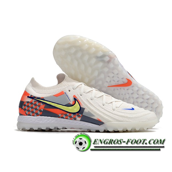 Nike Chaussures de Foot Phantom GX II Elite TF Blanc/Gris/Orange