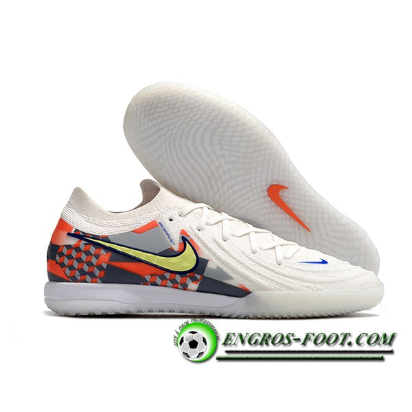 Nike Chaussures de Foot Phantom GX II Elite IC Blanc/Gris/Orange