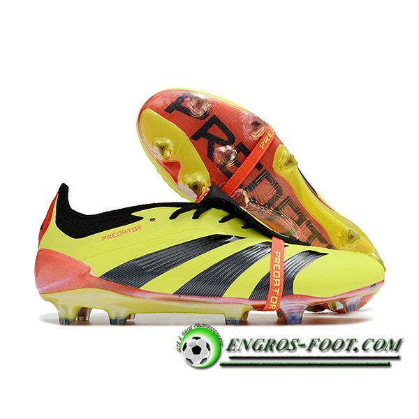 Adidas Chaussures de Foot Predator Elite Tongue FG Vert/Noir/Orange