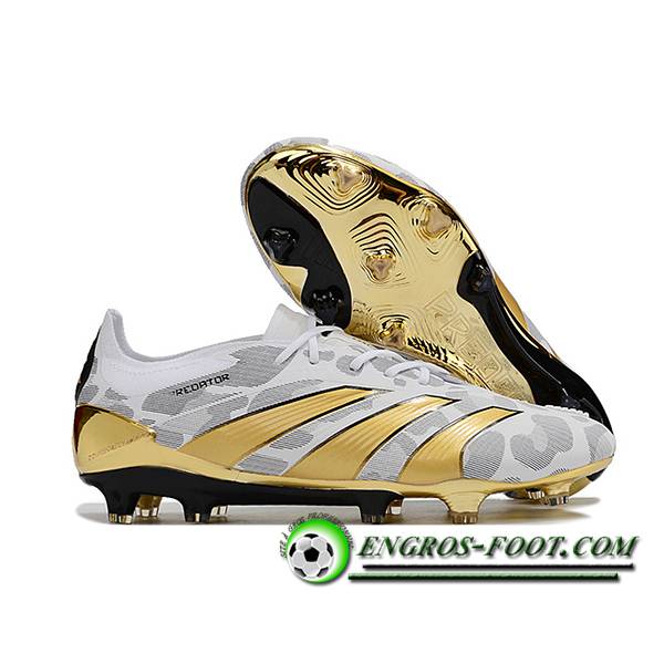 Adidas Chaussures de Foot Predator Elite FG Blanc/Gris/Jaune