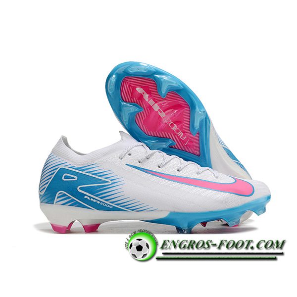 Nike Chaussures de Foot AIR Zoom Mercurial Vapor 16 Elite XXV FG Blanc/Bleu/Rose