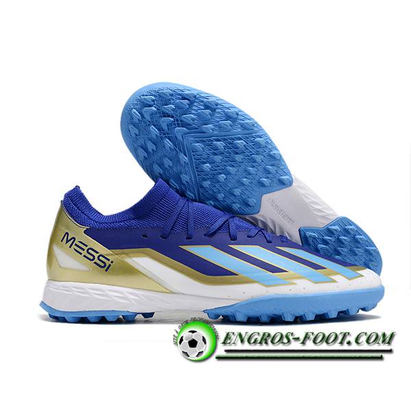 Adidas Chaussures de Foot X CRAZYFAST.3 TF BOOTS Blanc/Jaune/Bleu