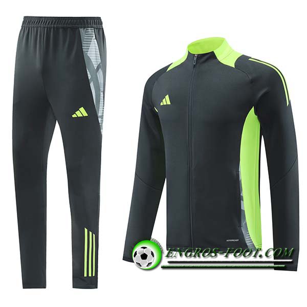 Ensemble Survetement de Foot Veste Foot Adidas Gris/Vert 2024/2025