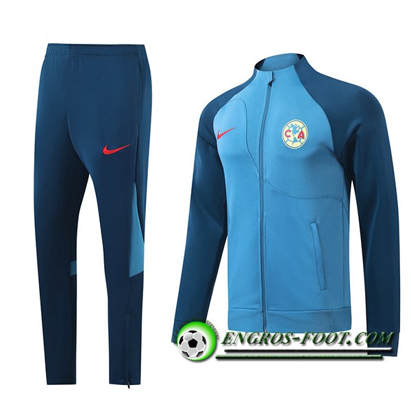 Ensemble Survetement de Foot Veste Foot Club America Bleu 2024/2025