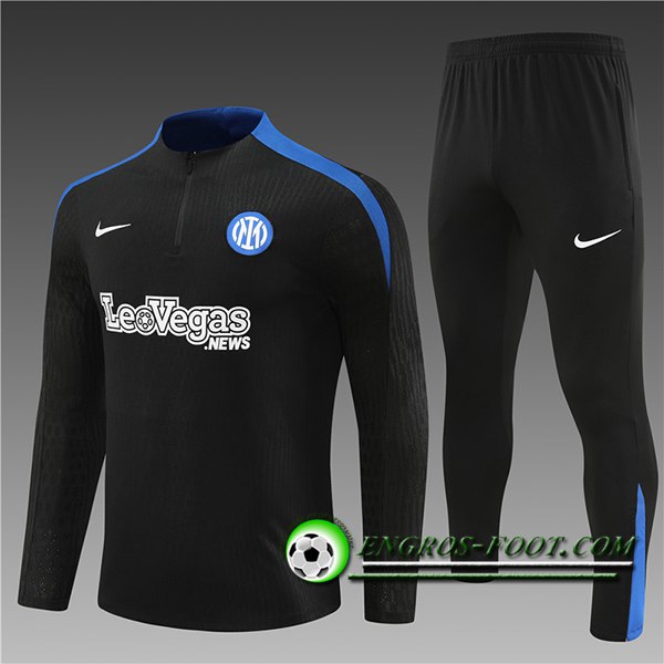 Ensemble Survetement de Foot Inter Milan Enfant Noir/Bleu 2024/2025