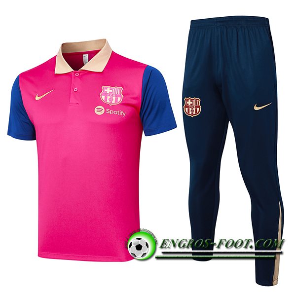 Ensemble Polo Foot FC Barcelone Rose/Bleu 2024/2025