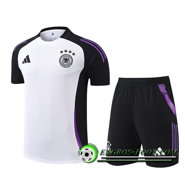 Training T-Shirts Allemagne Blanc/Noir/Pourpre 2024/2025
