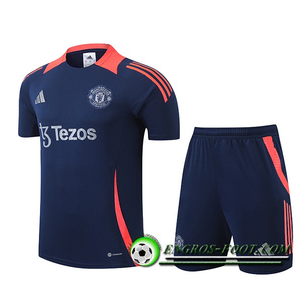 Training T-Shirts Manchester United Bleu/Orange 2024/2025