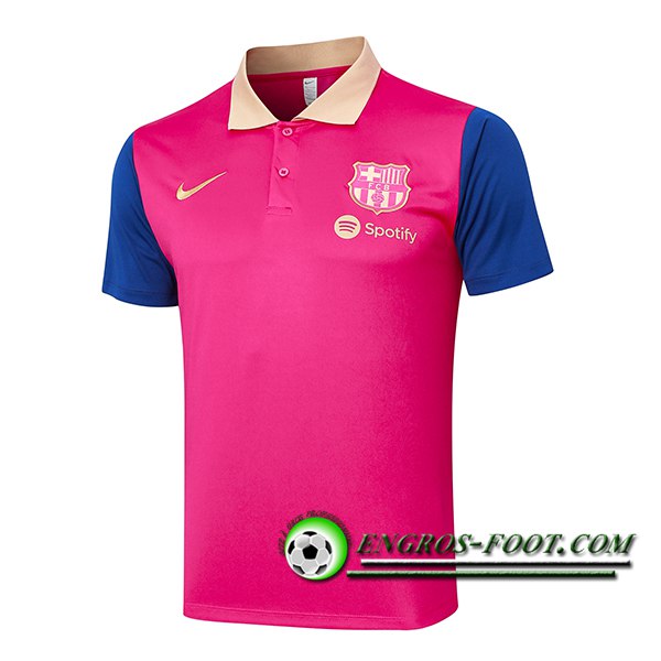 Polo Foot FC Barcelone Rose/Bleu 2024/2025