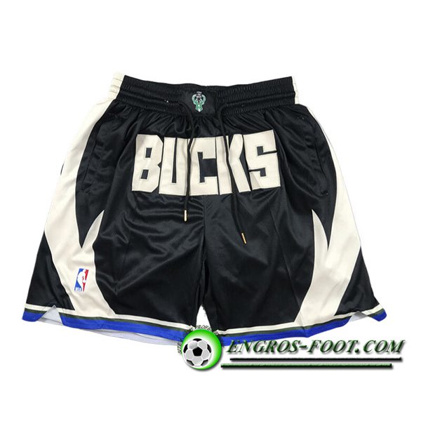 Shorts NBA Milwaukee Bucks 2024/25 Noir/Beige