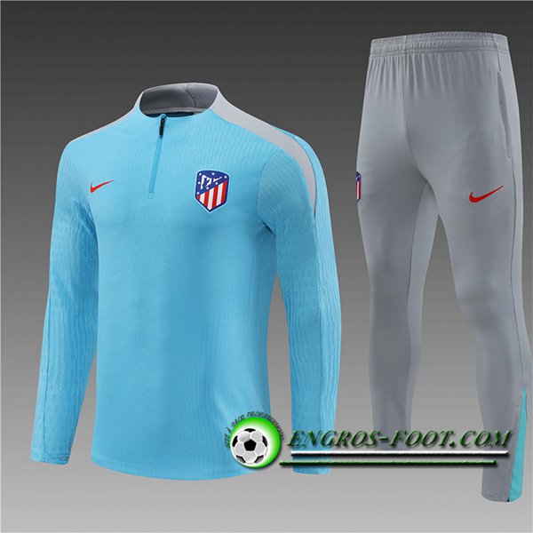 Ensemble Survetement de Foot Atletico Madrid Bleu Clair 2024/2025