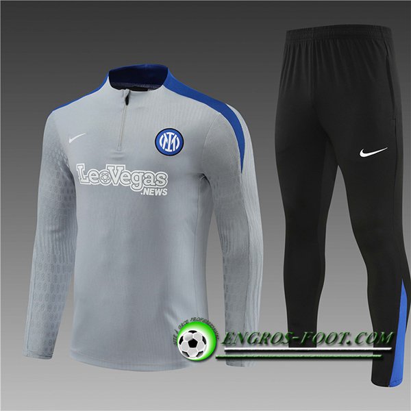 Ensemble Survetement de Foot Inter Milan Gris/Noir/Bleu 2024/2025