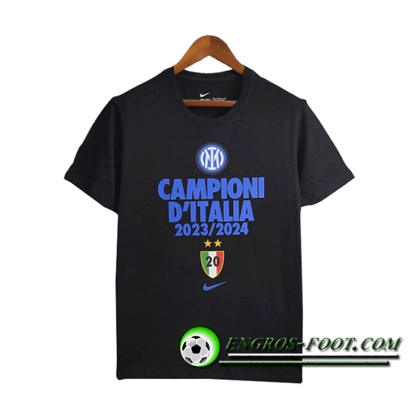 Maillot de Foot Inter Milan T-Shirt Champion Noir 2023/2024