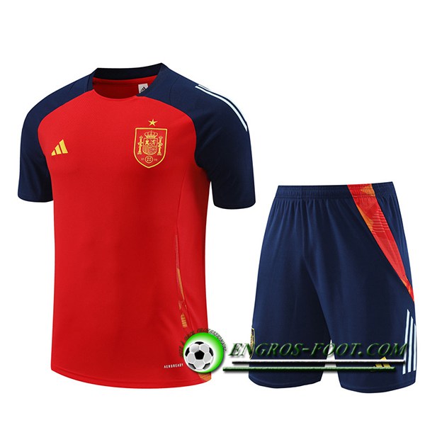 Ensemble Training T-Shirts Espagne Rouge/Bleu 2024/2025