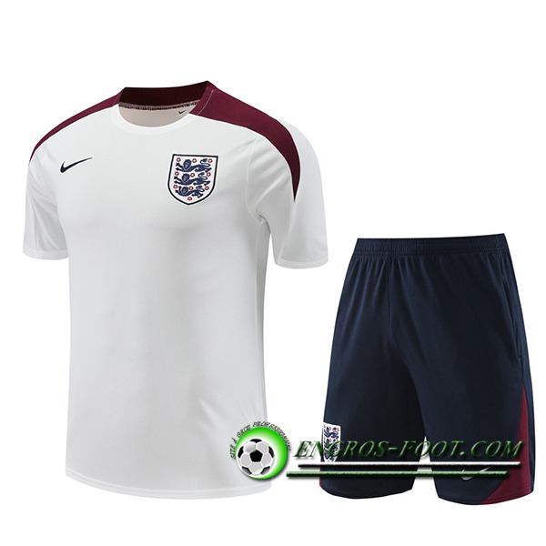 Ensemble Training T-Shirts Angleterre Blanc/Rouge 2024/2025