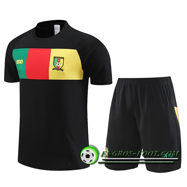 Ensemble Training T-Shirts Cameroun Noir 2024/2025