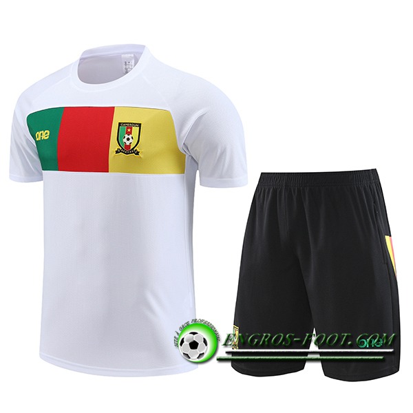 Ensemble Training T-Shirts Cameroun Blanc 2024/2025
