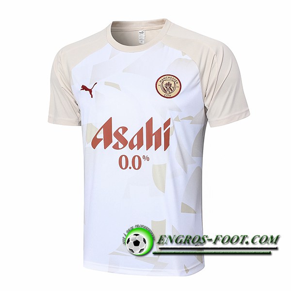 Training T-Shirts Manchester City Blanc/Jaune 2024/2025