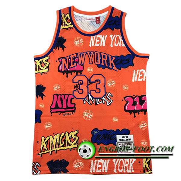 Maillot New York Knicks (EWING #33) 2024/25 Orange/Bleu/Jaune