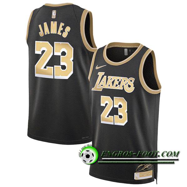 Maillot Los Angeles Lakers (JAMES #23) 2024/25 Noir/Jaune