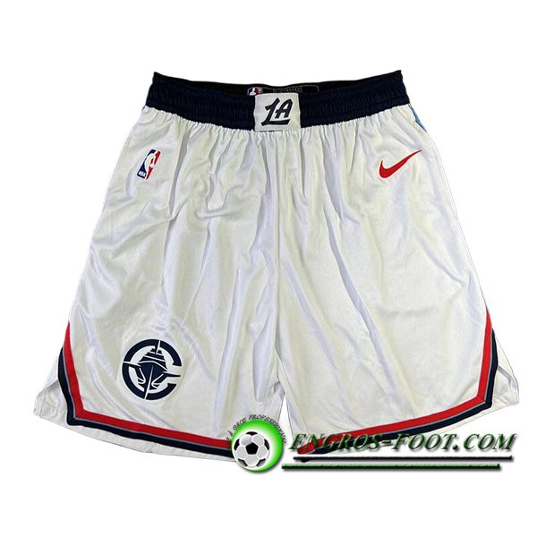 Shorts NBA Los Angeles Clipperss 2024/25 Blanc/Noir/Rouge