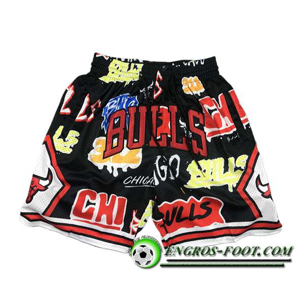 Shorts NBA Chicago Bulls 2024/25 Noir/Rouge/Jaune