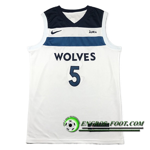 Maillot Minnesota Timberwolves (EDWARDS #5) 2024/25 Blanc/Bleu/Noir