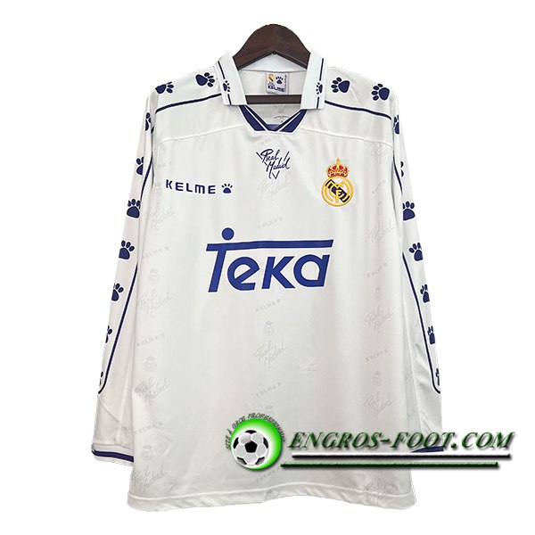 Maillot de Foot Real Madrid Retro Domicile Manches Longues 1994/1996