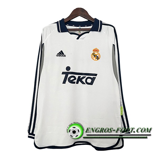 Maillot de Foot Real Madrid Retro Domicile Manches Longues 2000/2001