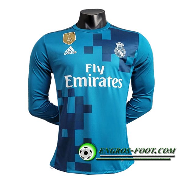 Maillot de Foot Real Madrid Retro Exterieur 2 Manches Longues 2017/2018