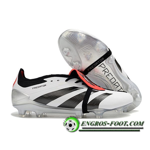 Adidas Chaussures de Foot Predator Elite Tongue FG Blanc/Noir/Orange