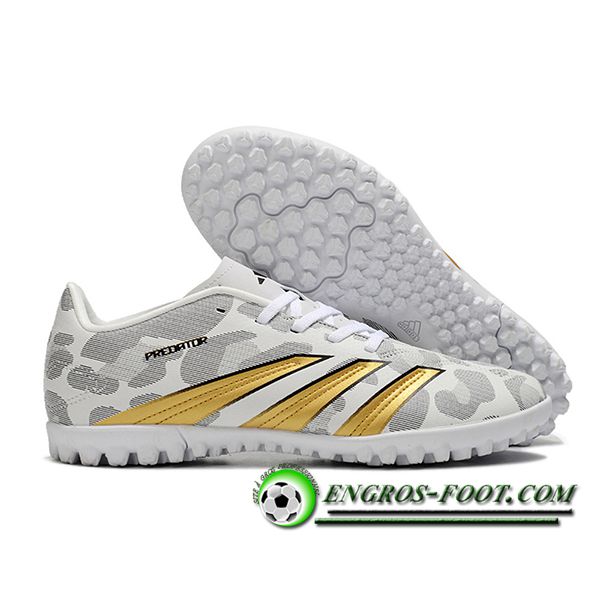 Adidas Chaussures de Foot Predator Club TF Blanc/Gris/Jaune