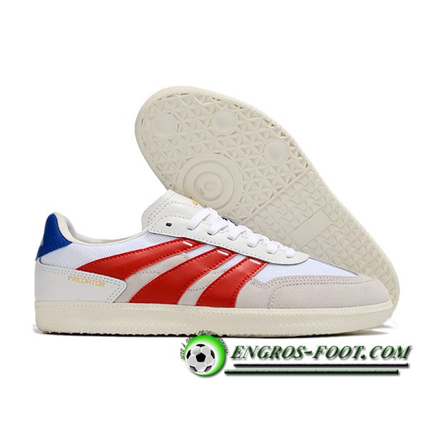 Adidas Chaussures de Foot PREDATOR 24 LEAGUE LOW BOOTS Blanc/Gris/Rouge/Bleu