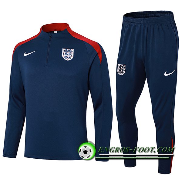 Ensemble Survetement de Foot Angleterre Bleu/Rouge 2024/2025