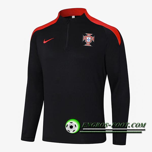 Sweatshirt Training Portugal Noir/Rouge 2024/2025