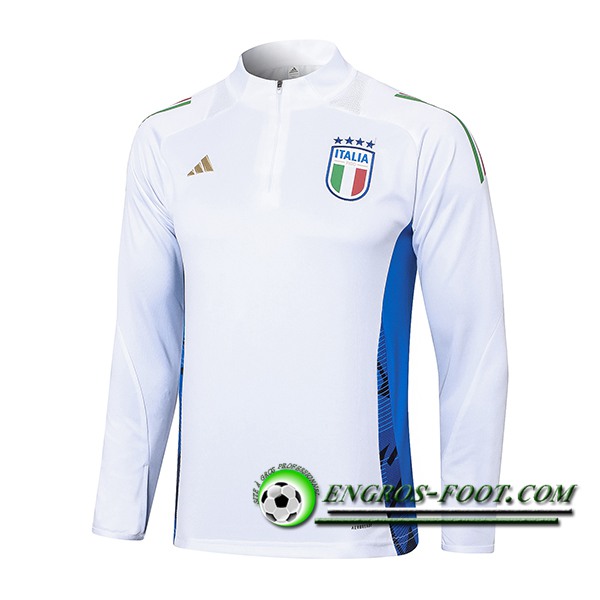 Sweatshirt Training Italie Blanc/Bleu 2024/2025 -03