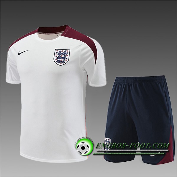 Ensemble Training T-Shirts Angleterre Enfant Blanc/Rouge 2024/2025