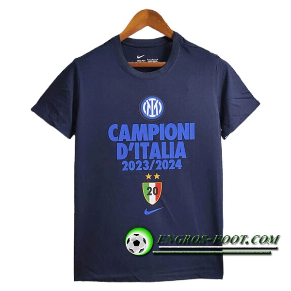 Maillot de Foot Inter Milan T-Shirt Champion Bleu Marine 2023/2024