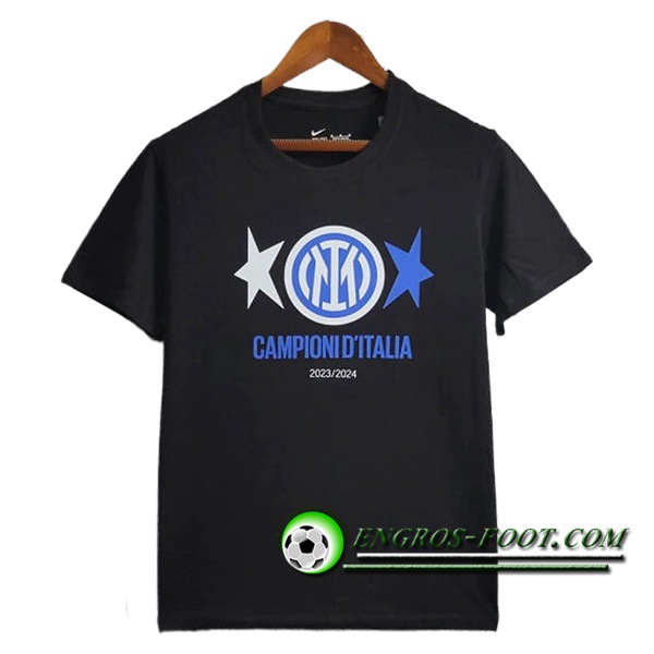 Maillot de Foot Inter Milan T-Shirt Champion 2 Noir 2023/2024