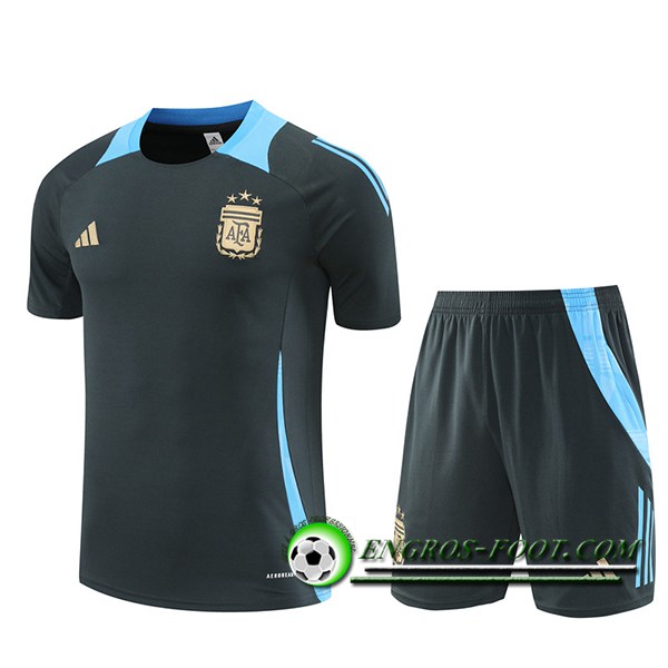 Ensemble Training T-Shirts Argentin Gris/Bleu 2024/2025 -02