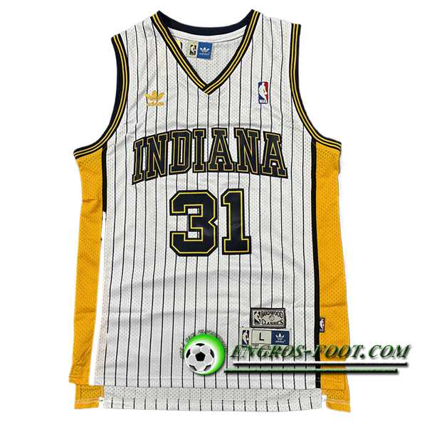 Maillot Indiana Pacers (MILLER #31) 2024/25 Blanc/Noir/Jaune -02