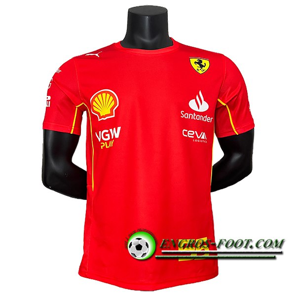 T-Shirt F1 Scuderia Ferrari Team #55 Rouge/Jaune 2024