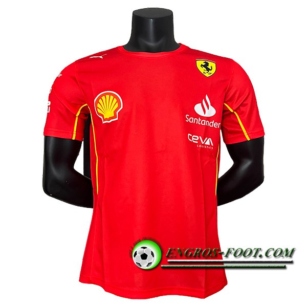 T-Shirt F1 Scuderia Ferrari Team Rouge/Jaune 2024