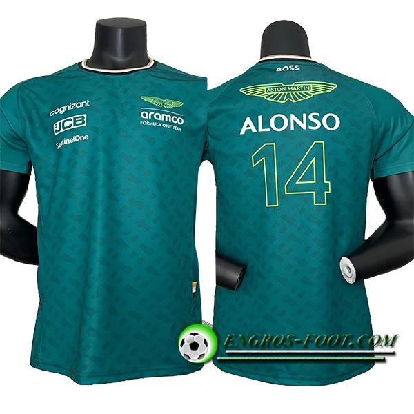 T-Shirt F1 Aston Martin Team (ALONSO #14) Vert 2024