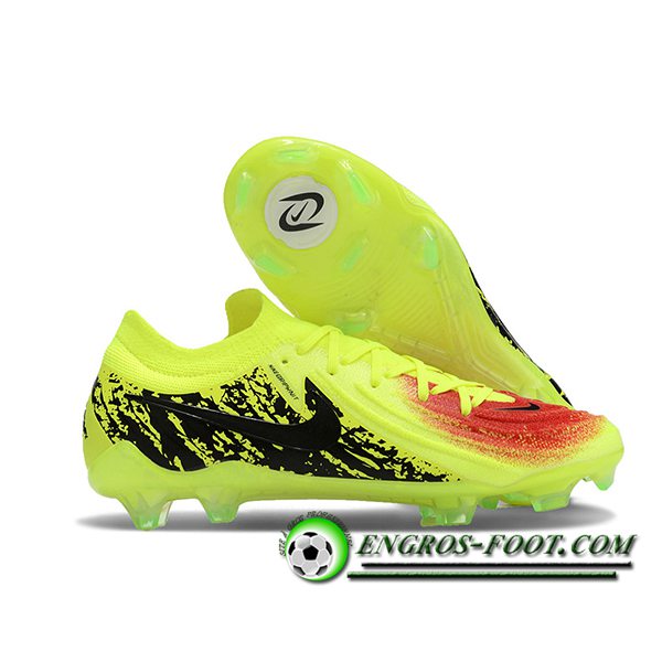 Nike Chaussures de Foot Phantom Luna Elite NU FG Noir/Vert/Rouge