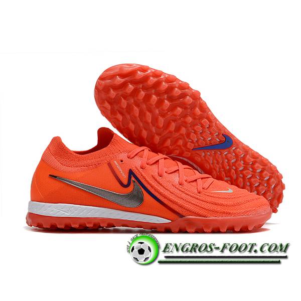 Nike Chaussures de Foot Phantom GX II Elite TF Orange/Gris